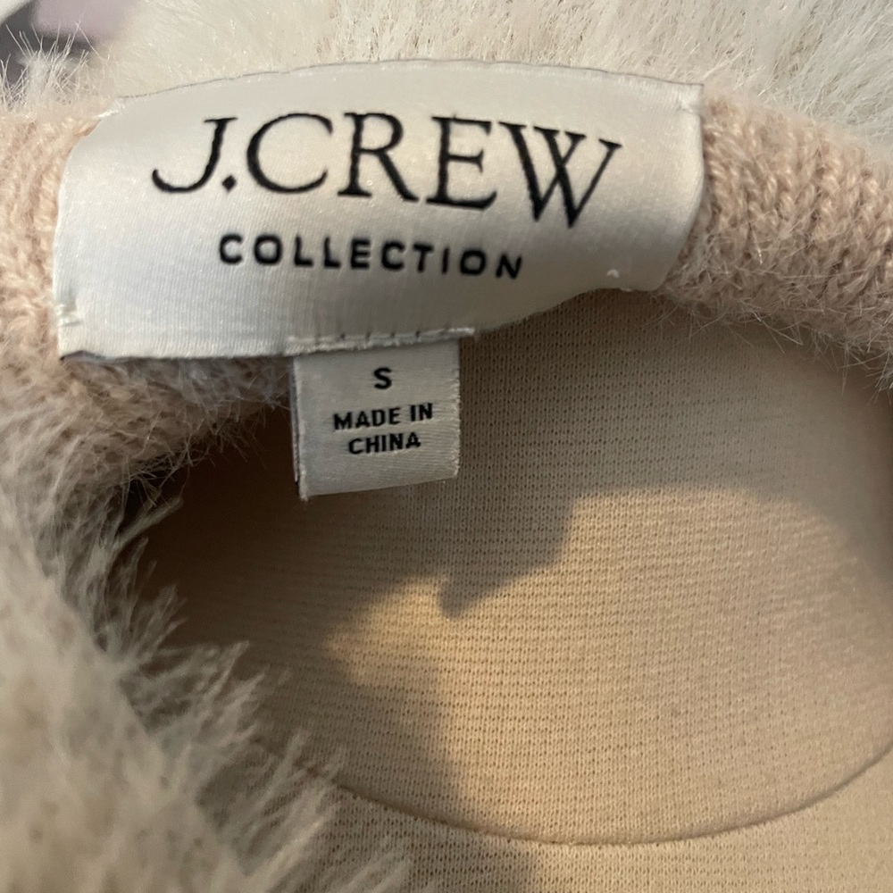 J. Crew Cream Fuzzy Crew-Neck Sweater - Picture 7 of 8